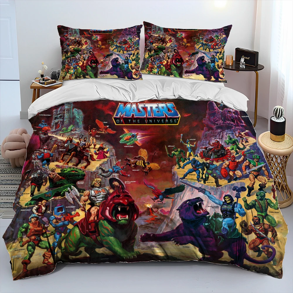 He Man and the Masters of the Universe Comforter Bedding Set,Duvet Cover Bed Set Quilt Cover Pillowcase,Queen Size Bedding Set 5