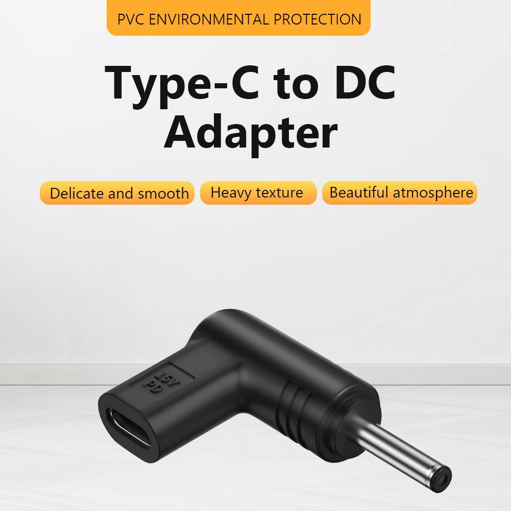 USB to DC Adapter Universal 15V 19.5V 12V Type C to DC Jack Plug for Router Tablet