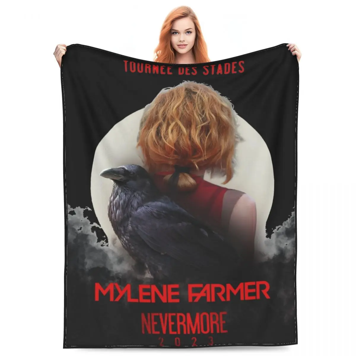 

Mylene фермер Nevermore 2023, одеяло из кораллового флиса, плюшевое постельное белье Mylene, Джинна гаутье, одеяло для расслабления, теплое одеяло для автомобиля