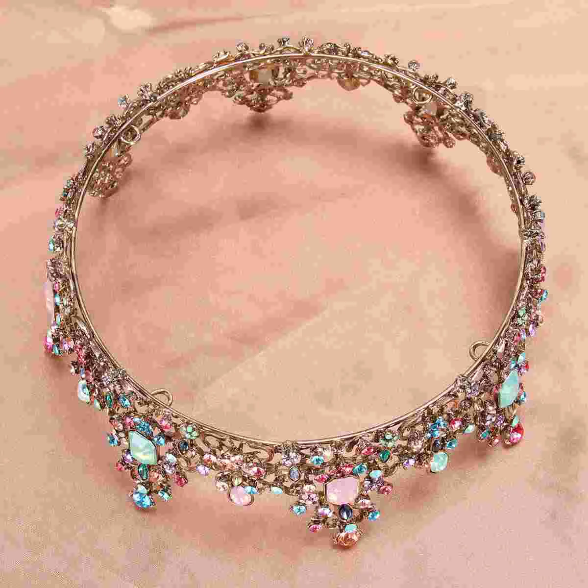 

Большая круглая повязка на голову в стиле ретро красочные головные уборы из латуни и сплава аксессуары для волос для свадьбы, дня рождения, банкета