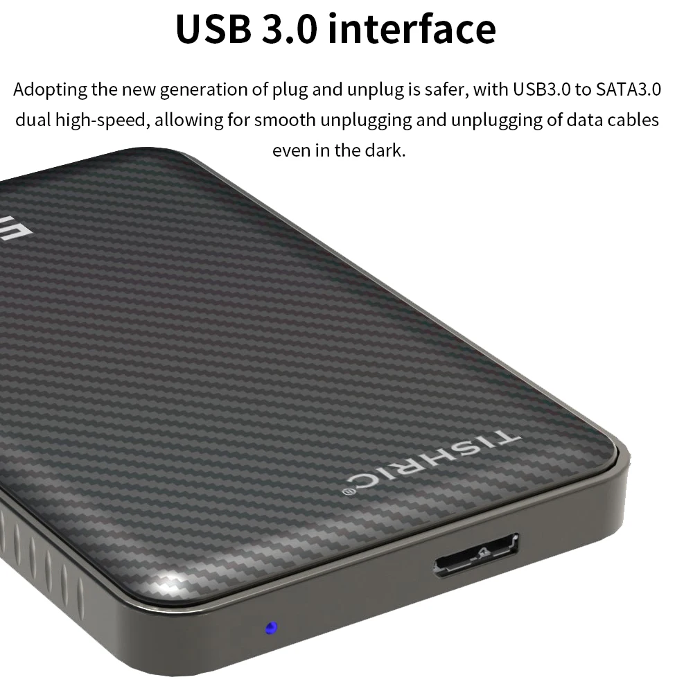 TISHRIC 2.5 Inch Portable External Hard Drive 250GB HDD USB3.0 Mobile Solid Storage Compatible For PC Mac Laptop Gaming Storage