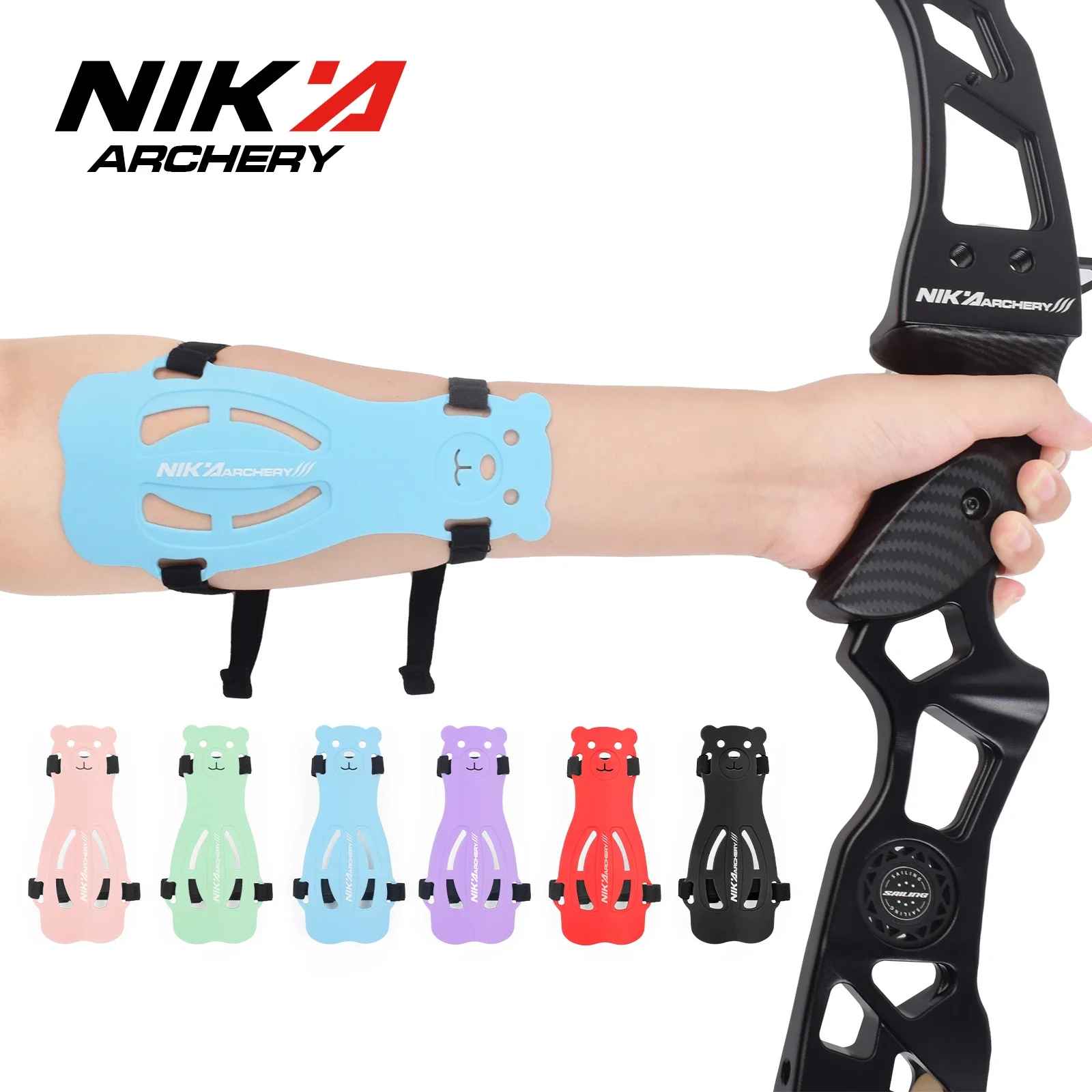 Archery Plastic Bear Arm Guard 1PC For Archers Soft Protector Gear Safe Rubber Adjustable Archery Hunting