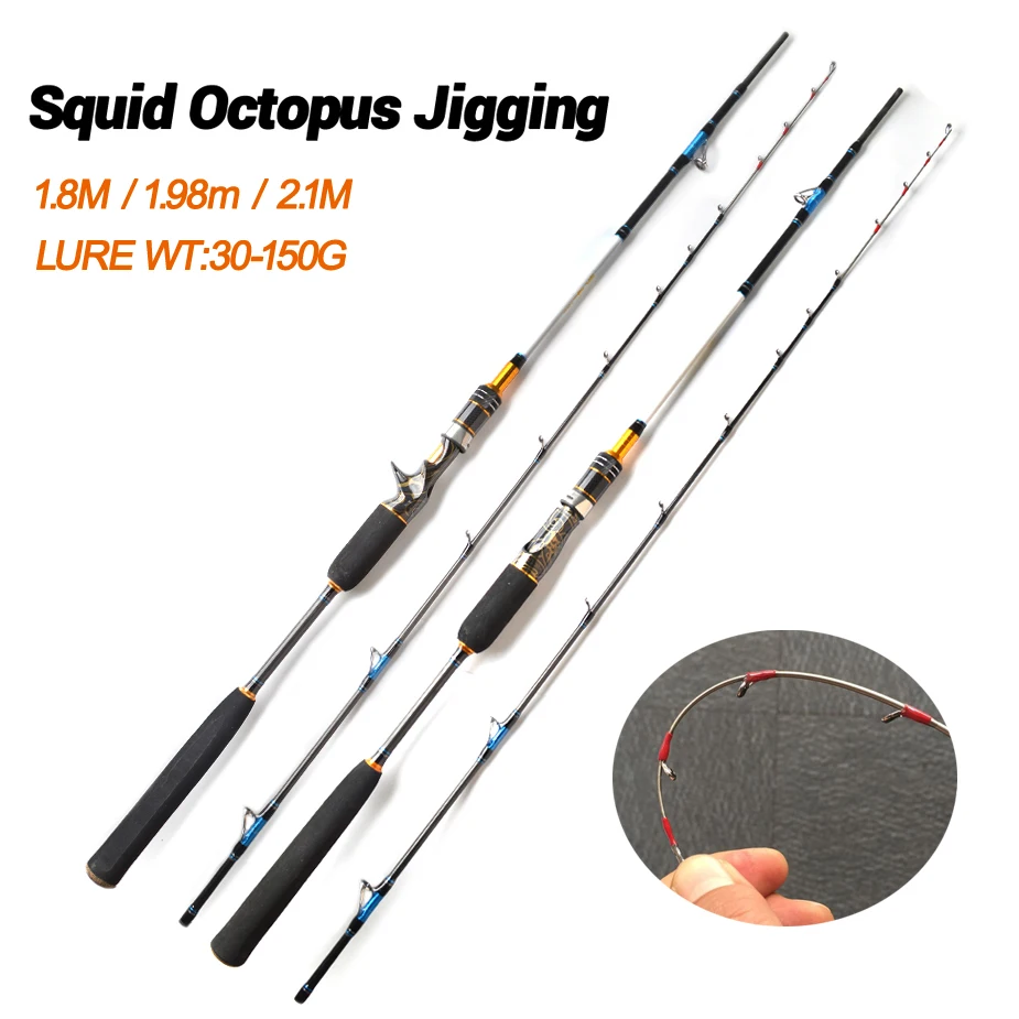 Ultralight Boat Baitcasting Fishing Rod Pole Cuttlefish Squid Titanium Tip  EVA S 