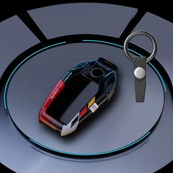 Vibrant Graffiti Car Key Case with LED Display (Black Red keyring)