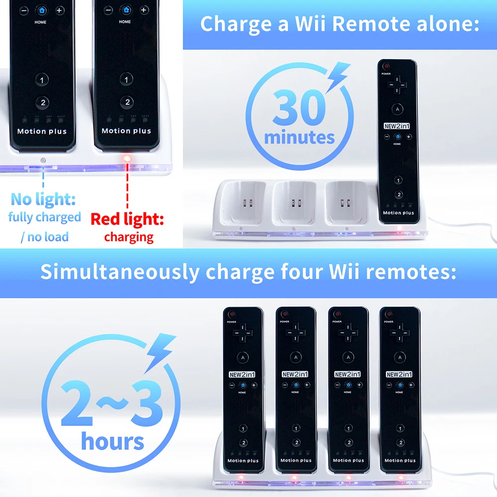 Nintendo Wii Controller Charger  Nintendo Wii Remote Batteries - White Charger  Dock - Aliexpress