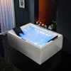 Whirlpool Bathtub for 2 People, Spray Bathtub, 71 Inch Massage Belt, 18 Water Nozzles+20 Air Nozzles, White Color Therapy 1