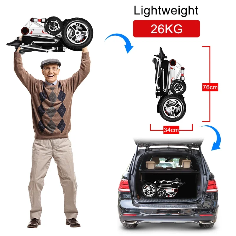 High Quality 203S Lightweight Electric Wheelchair Foldable Electric Wheel Chairs