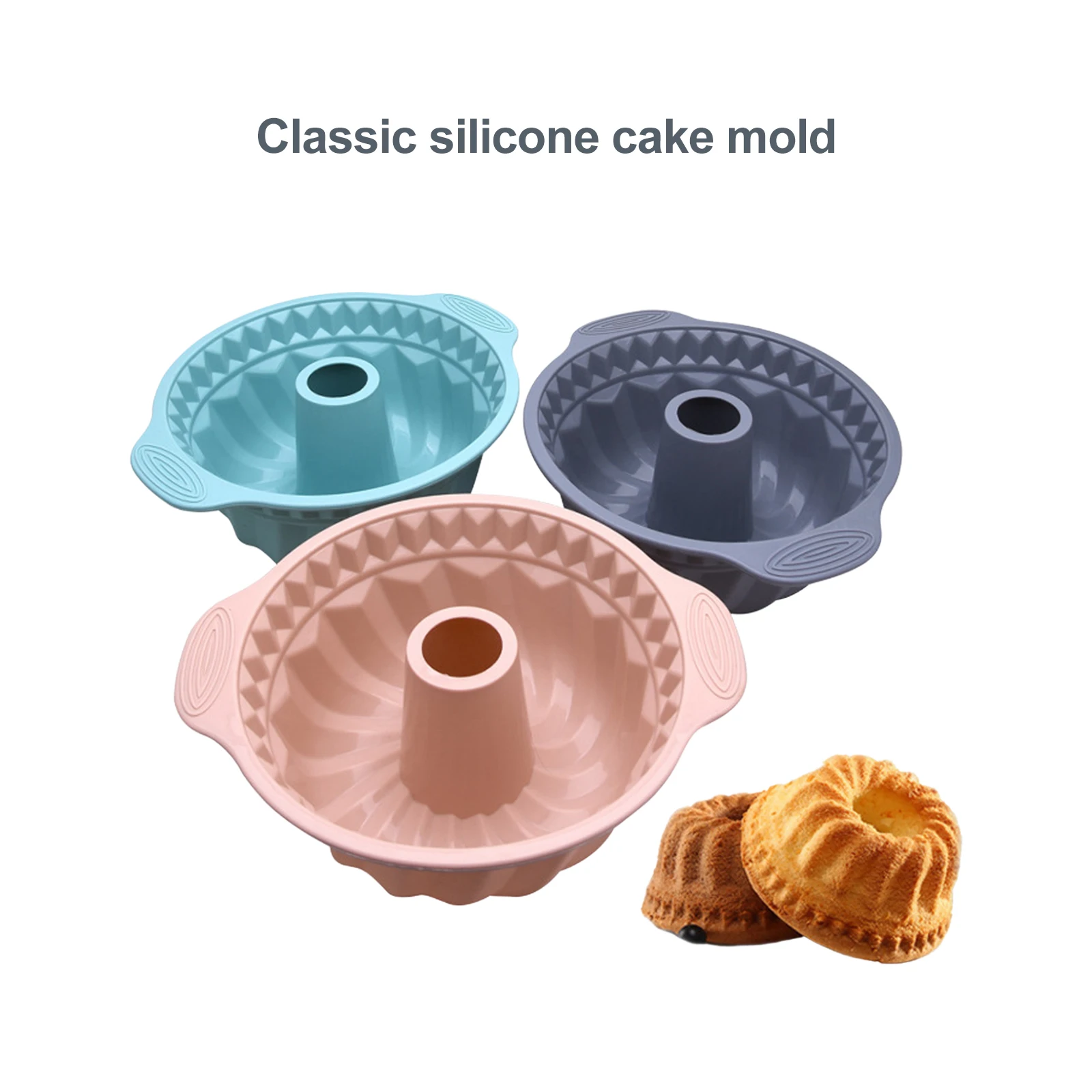 

Nordic Blue Binaural Silicone Mousse Cake Mold High Temperature Resistant Cake Baking Pan Diy Baking Cake Tools Kitchen Cooking