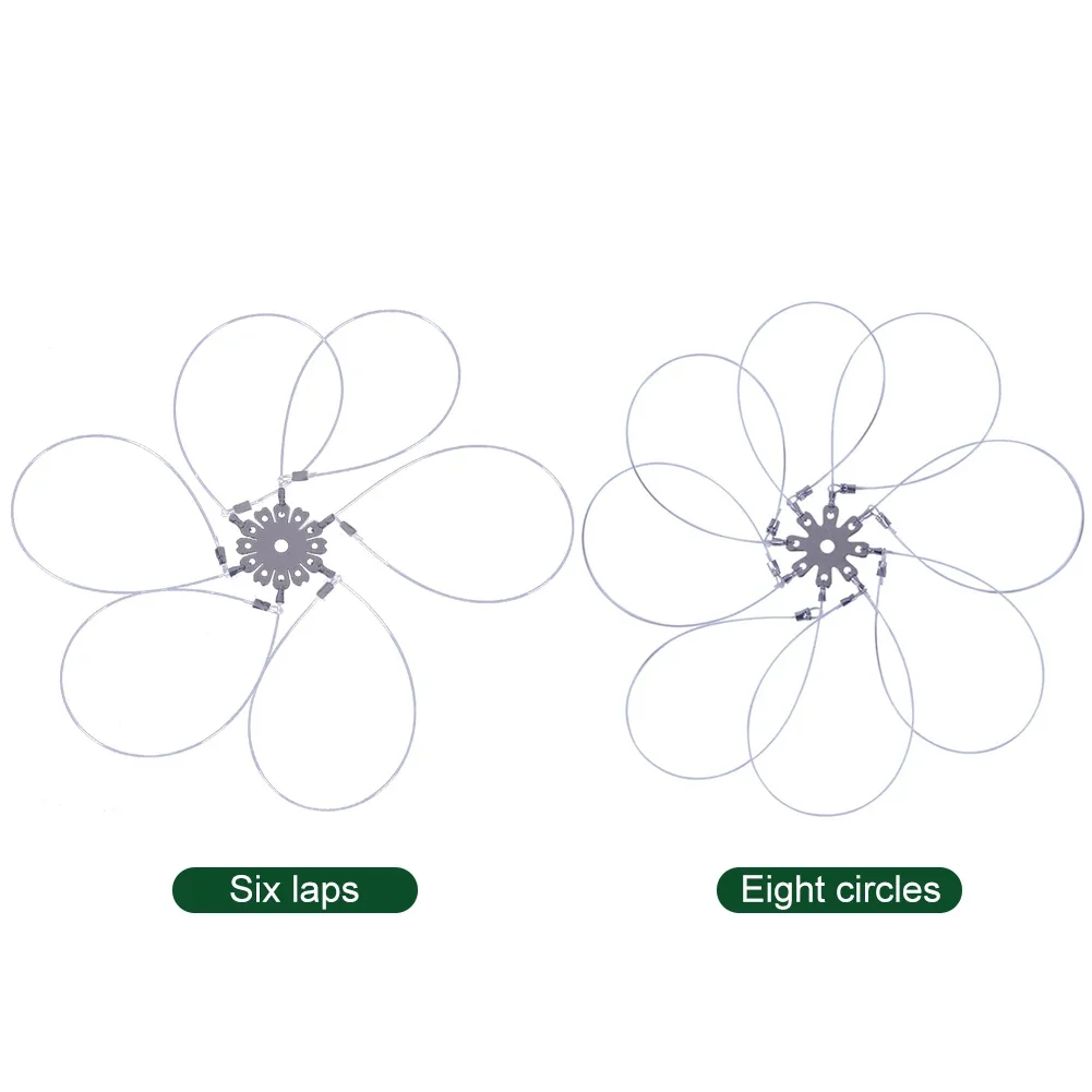 6/8 Rings Portable Crab Grabber Stainless Steel Shrimp Crab Cast Trap Ring Round Fishing Supplies