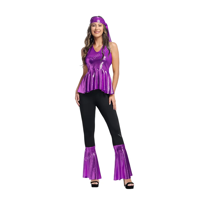 Traje De Discoteca Para Mujer, Disfraz Hippie De Los Años 70, Atuendos Retro, Vestido De Baile