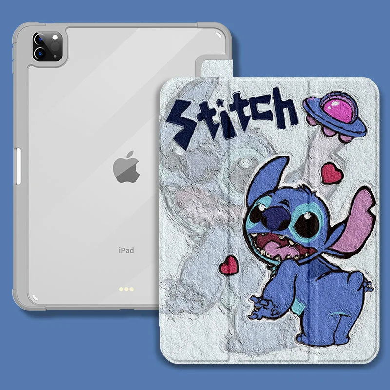 Disney スティッチ iPadケース iPad入れ 海外 Disney Stitch IPad Protector Case Pro 2022 2018 12.9 11 Oil