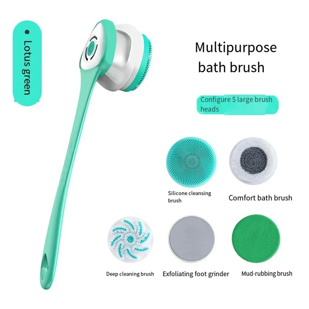 Bathroom Accessories Electric Shower Brush, Back Shower Sponge, Frosted Silicone Brush, Portable Travel Cleaning 전신건조기