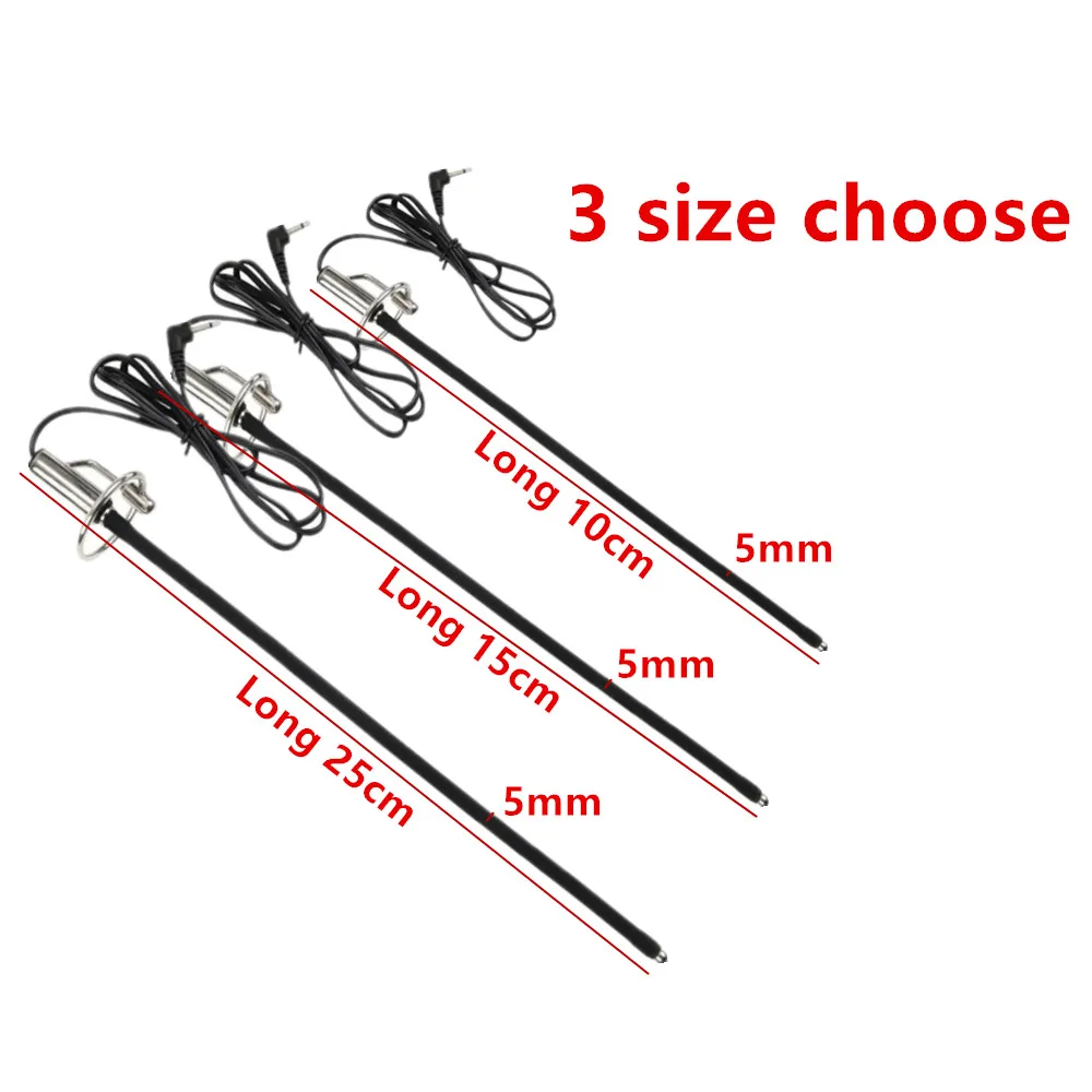 Male Silicone Electric shock Penis Plug horse eye stick Stimulation Urethral Catheter Sound Dilator with Cock Ring Sex Toy man18