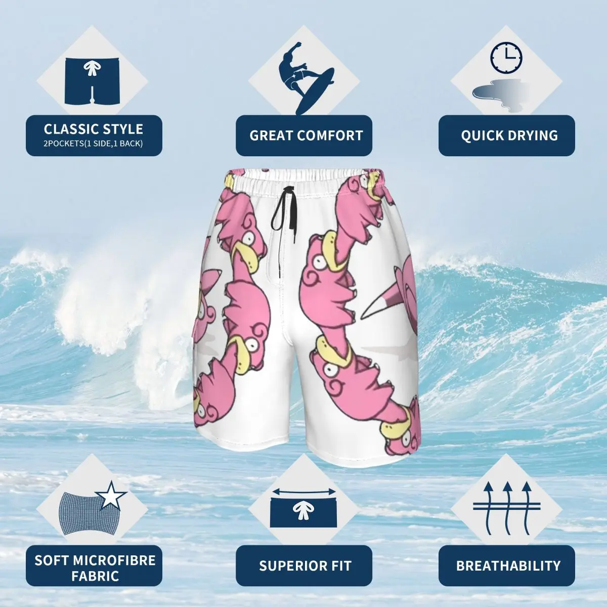 Slowpoke 보드 반바지 느린 남자 클래식 보드 짧은 바지 Trenky Custom Plus Size 수영 트렁크를 가기에는 괜찮습니다.