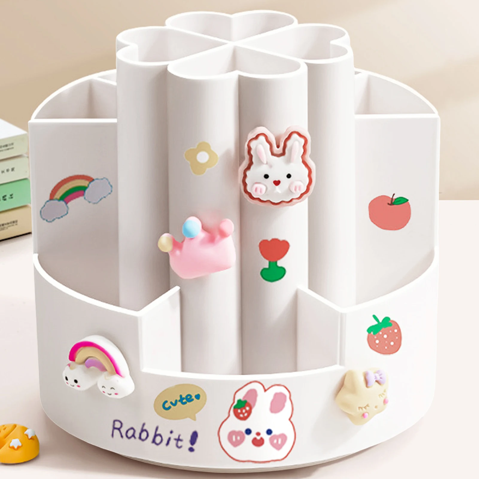 Rotating Pen Holder Desk Organizers Large Capacity Pen Storage Box thumbnail 2