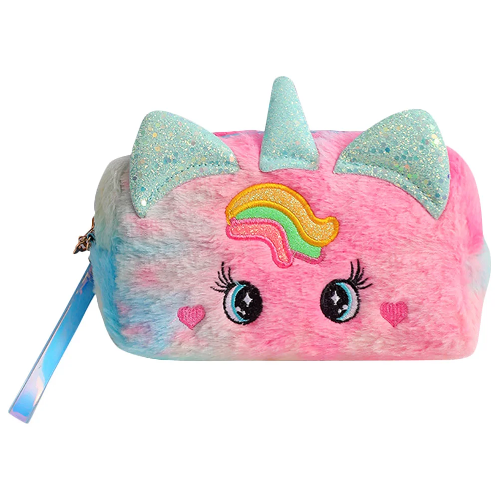 

Plush Pencil Case Pen Bag Zipper Unicorn Pencil Pouch Portable Toiletry Pouch Make Up Cosmetic Bag Stationary Organizers Girls