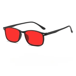 Women's Stylish Blue Light Blocking Glasses with Orange or Red Lenses (Matte Black Red)