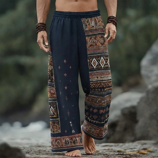 2026 Sommer Mode Retro Ethno Tribal Stil Herren 3D-gedruckte Sport- und Freizeithose mit geradem Bein, lockere Streetwear-Herrenhose