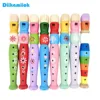 1pc 20cm/7.87in Colorful Wooden Flute Music Instrument Trumpet Buglet Hooter Kids Educational Learning Musical Toys for Children 1