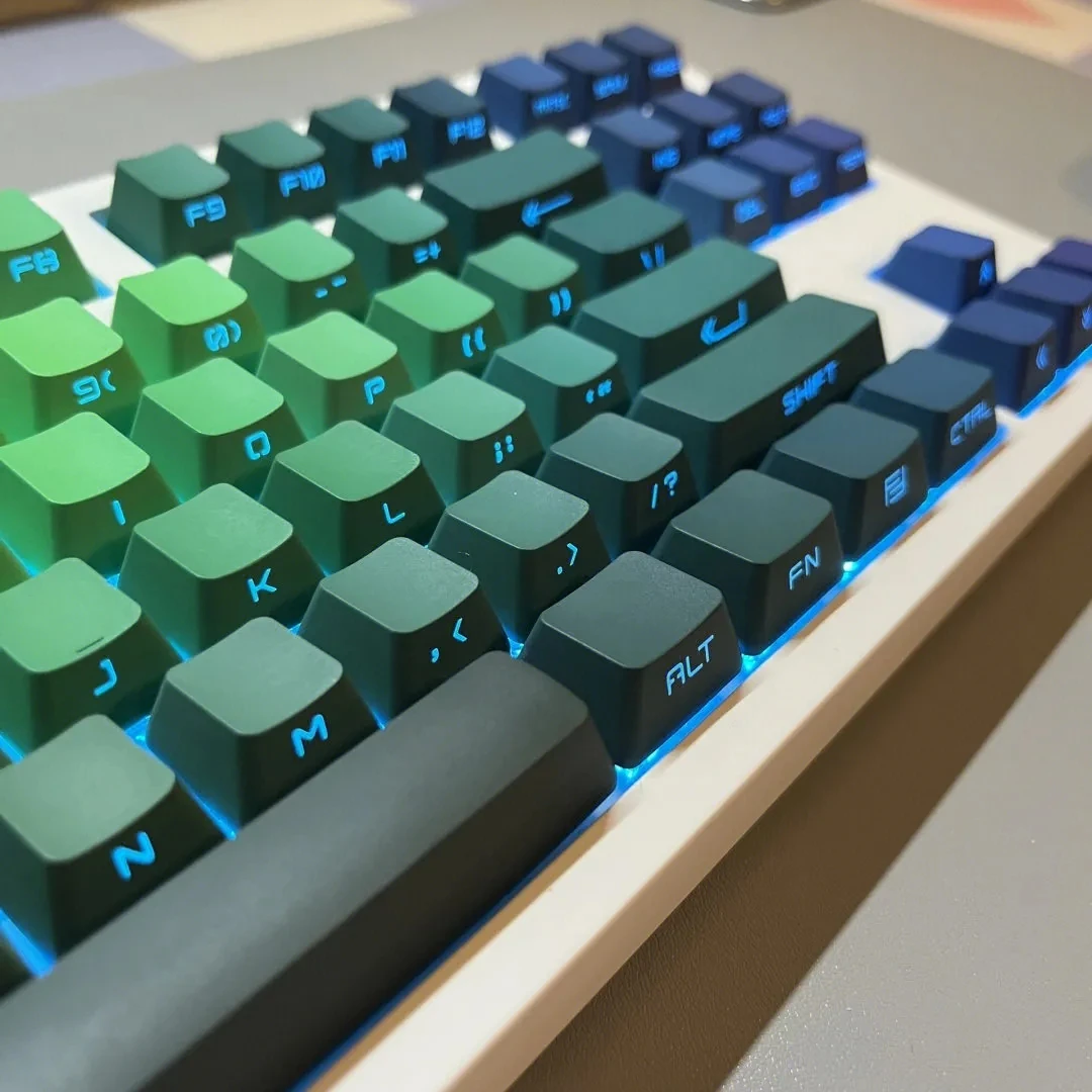 Translucent Keycap PBT Gradient For Mechanical Keyboard Side Engraving
