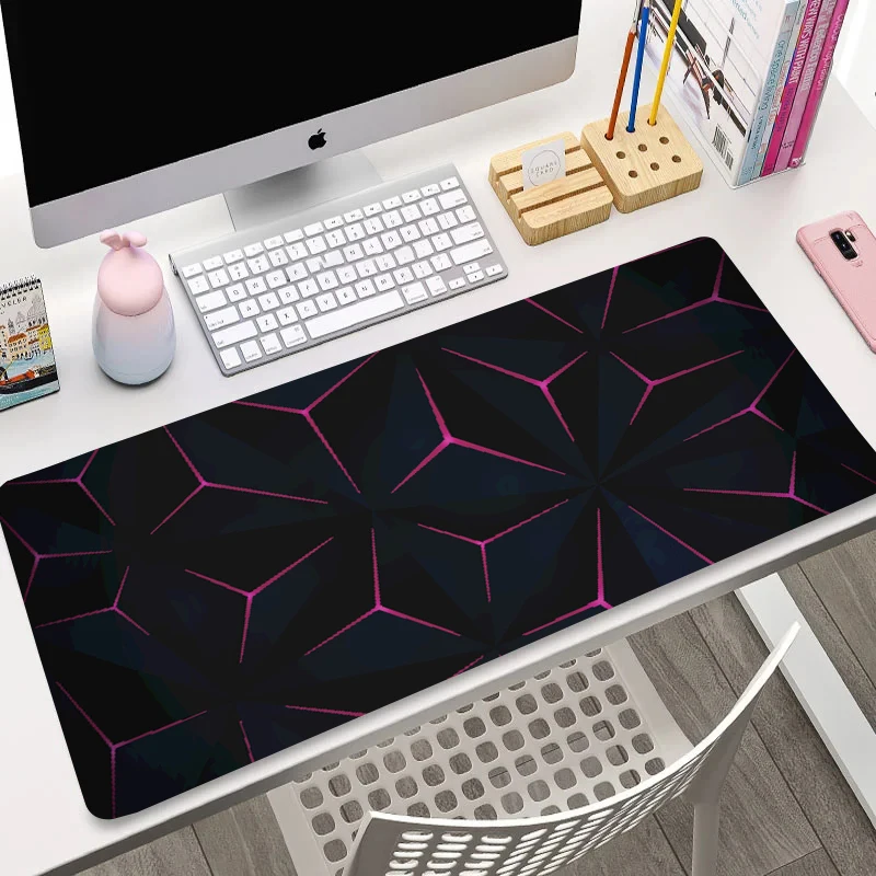 

Geometric Background Mouse Pad Black Neon Mousepads XXL Large Office Desk Mats Texture Pattern Carpet Mat Gamer Accessories Pads