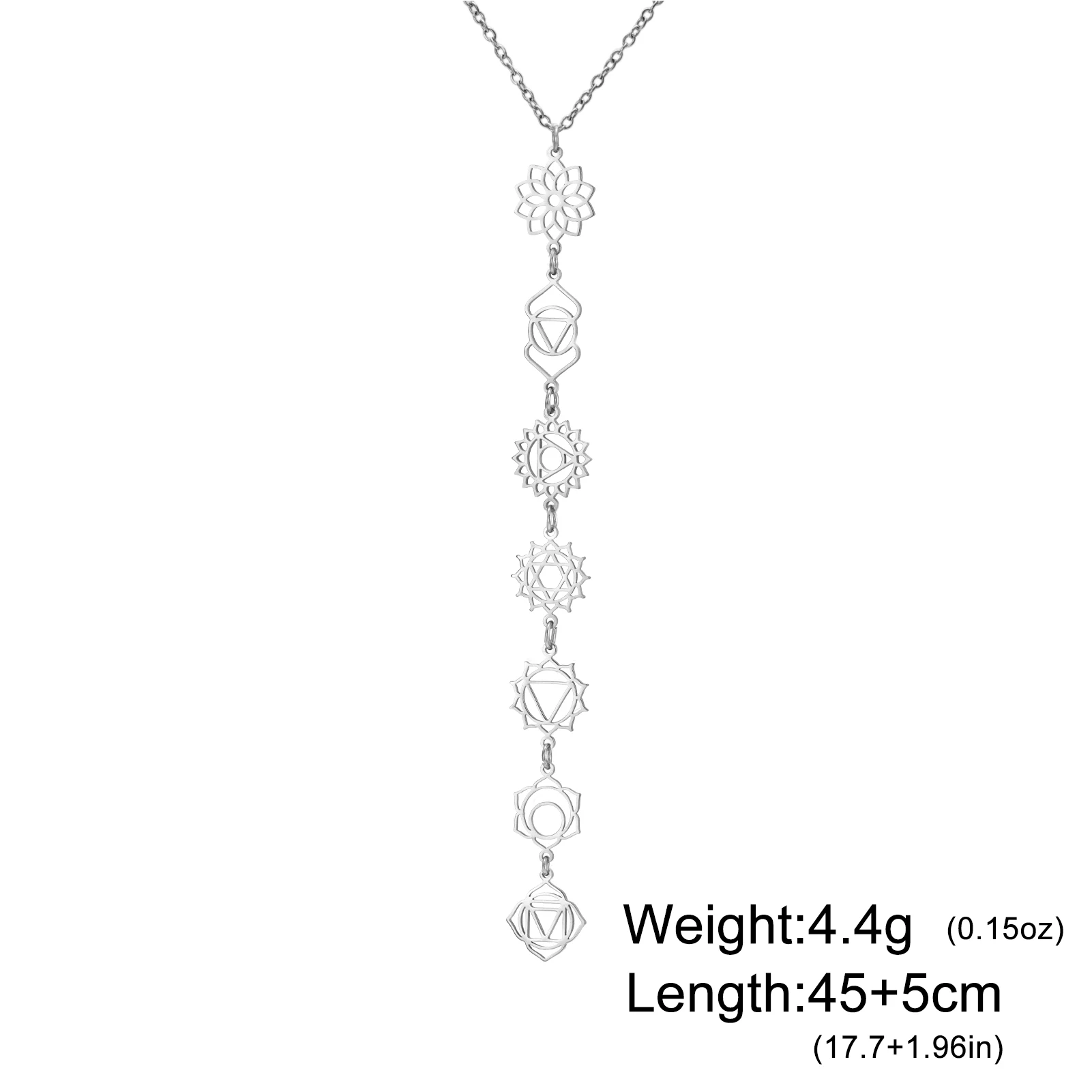 COOLTIME 7-Chakren Yoga Damen Halskette Edelstahl Boho Meditation Amulett Schmuck Geschenke Großhandel