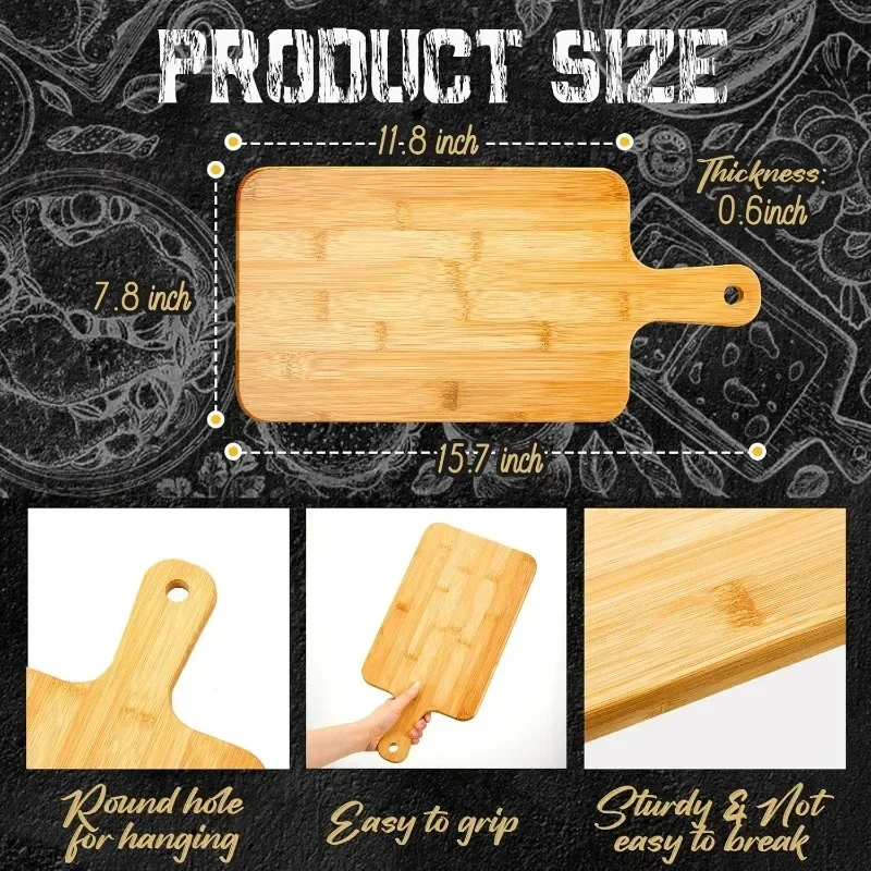 Premium Bamboo Cutting and Serving Board with Handle - Ideal for Chopping, Charcuterie, and More