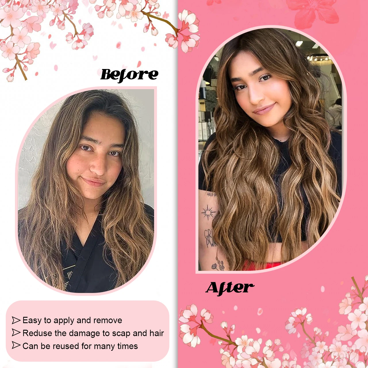 I Tip Hair Extension Straight Brown with Blonde Itips Microlink Human Hair #4/613 Ombre Highlights I Tip Real Human
