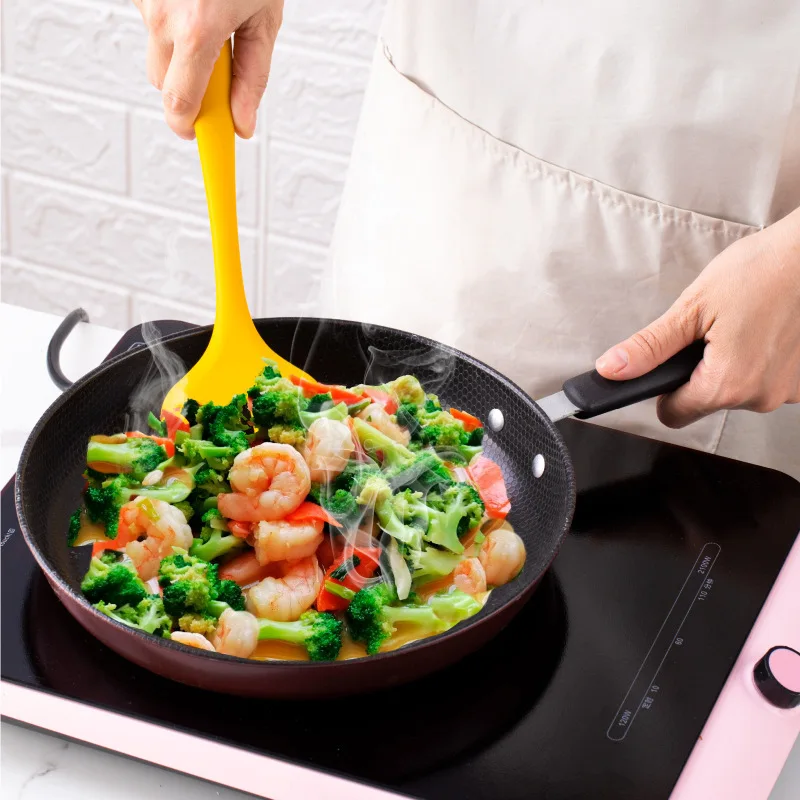 Silicone Heat-Resistant Spatula Soup Spoon Shovel Turner Strainer Kitchen Utensil Cooking Tools Kitchenware 1Pcs
