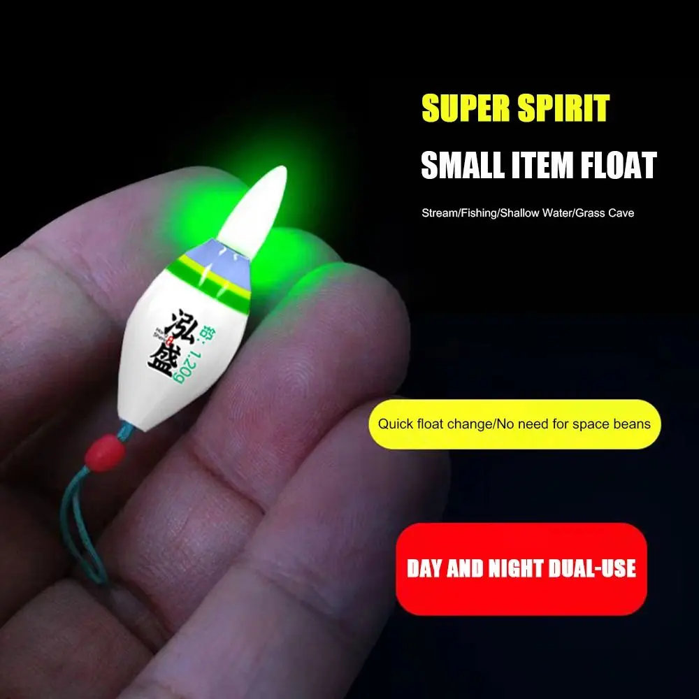 Flotteur électronique LED vert pour pêche rocheuse - tube coulissant avec batterie 311 et queue courte
