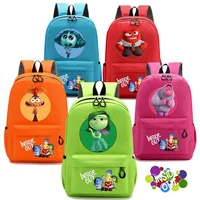 Disney Inside Out 2 School Bag Cartoon Anime Kid Boy Girl Knapsack Teenager Printed Backpack Student Book Bag Rucksack Children 1