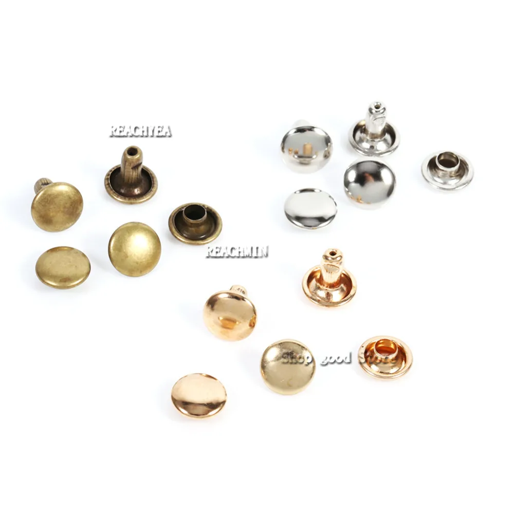 

100 комплектов 8x 6/8/10 мм железная двойная крышка трубчатые заклепки ремонт кожаных ремесел заклепки шипы для DIY сумки ремень одежды