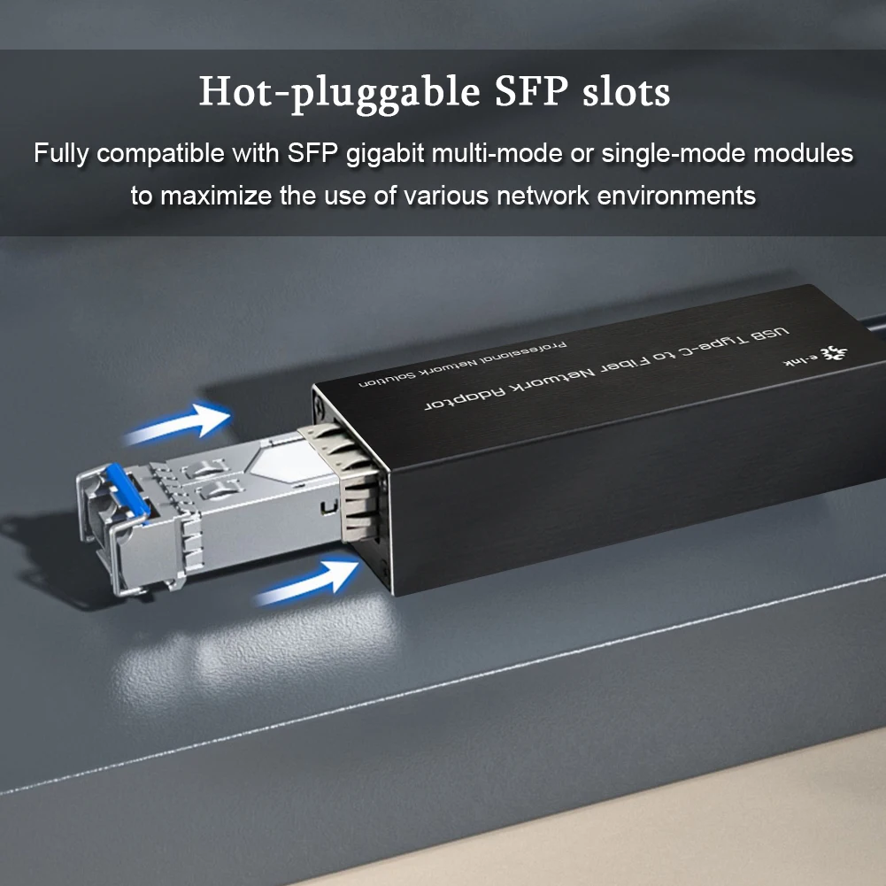 Tipo-c à Placa de Rede 100 1000base-x Usb3.0 da Fibra do Gigabit de Sfp para Abrir o Adaptador de Rede Nic do Adaptador dos Ethernet de Sfp - Imagem 6