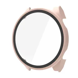 Tempered Glass Hard PC Full - Cover Protective Case & Screen Protector - Forerunner 570 42mm (Pink)
