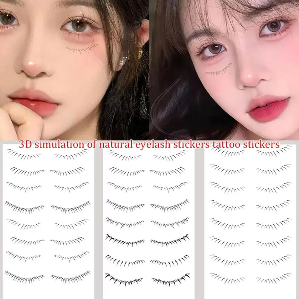 

Lower Eyelash Tattoo Long-Lasting Waterproof And Sweatproof Double Eyelash Sticker Eyelash Under False 3D Enlarge Eye Simul G7S3