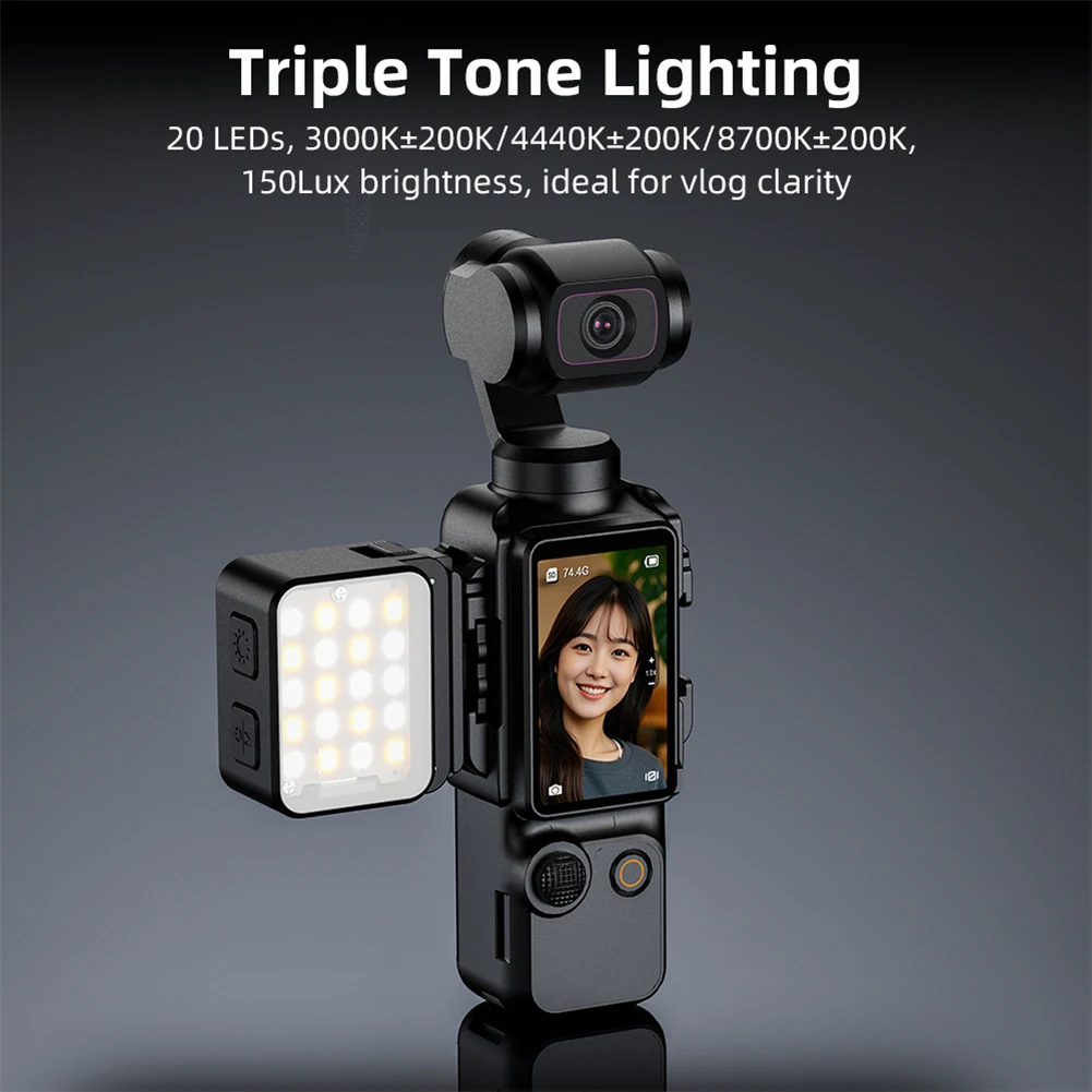Magnetic Fill Light LED Video Light for DJI Osmo Pocket 3 (1 Fill Light)