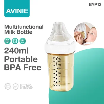 AVINIE 중력 공 아기 젖병 PPSU 240ML BPA 프리, 신생아 낙상 방지 아기 젖병