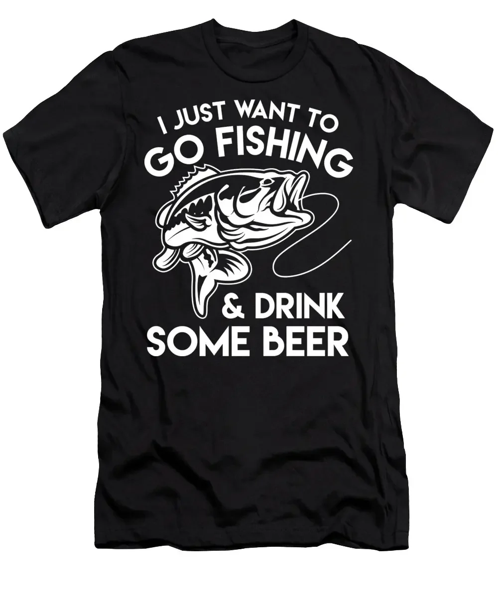 Voglio Solo Andare A Pescare Bere Un Po' Di Birra T-Shirt