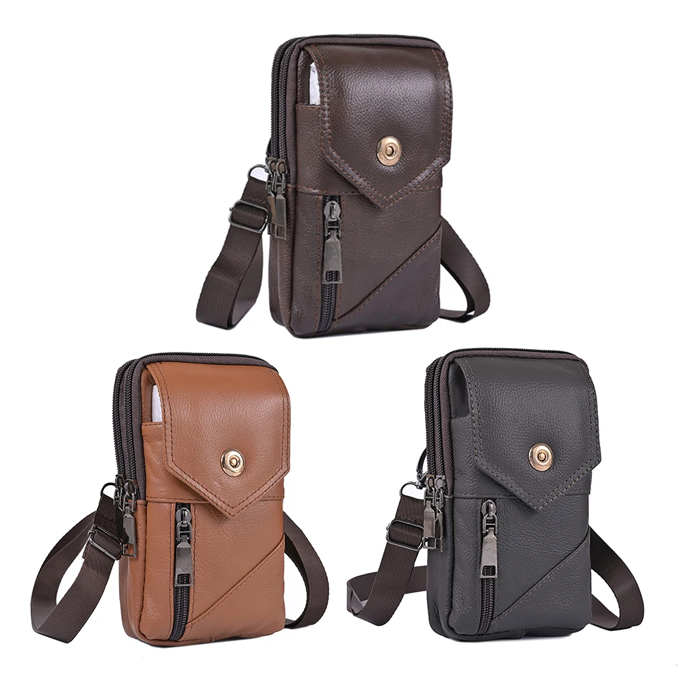 Men Stylish Crossbody Bag Waterproof Leather Simple Shoulder Bag Lightweight Fashion Sling Bag Male Travel Outdoor Bag