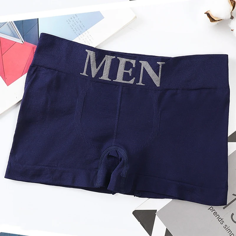 5 PCs Men's High Elastic Plain Color Comfortable Boxer Briefs Panties Breathable Pantyhose