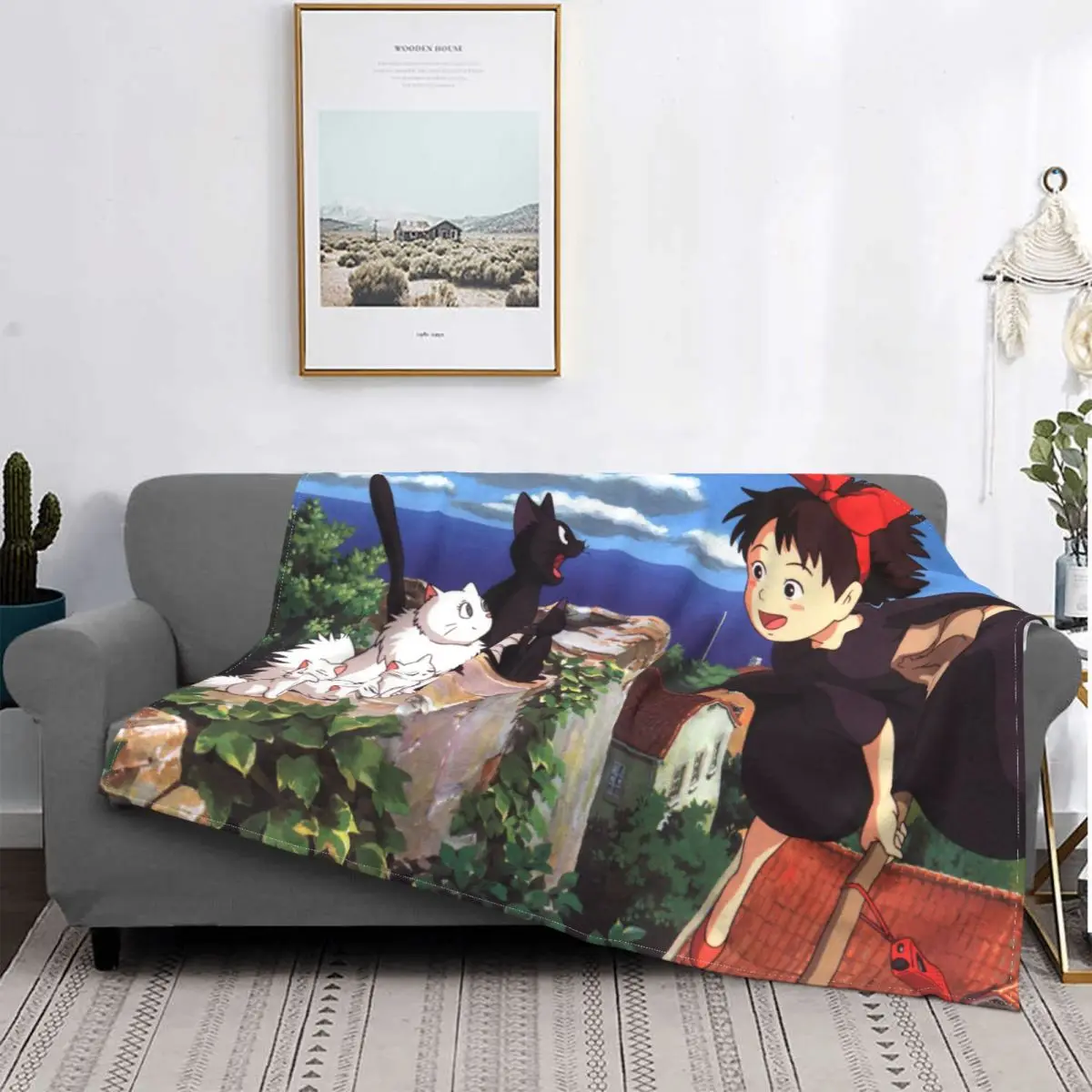 

Kikis Delivery Service Knitted Blanket Fleece japanese anime Super Soft Throw Blanket for Home Couch Bed Rug