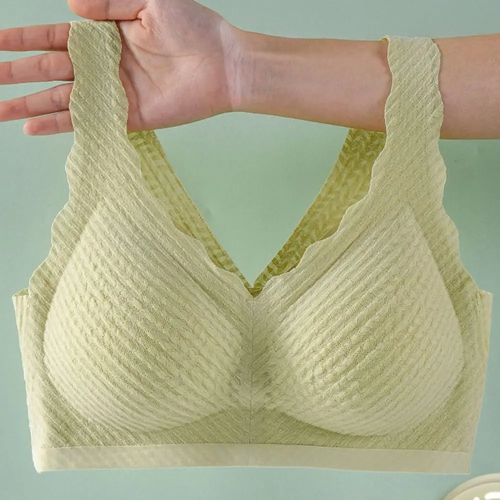 

Breathable Wireless Crop Top Brassiere Push-up Seamless Deep V Bustier Women Bra Lingerie Lady Camisole