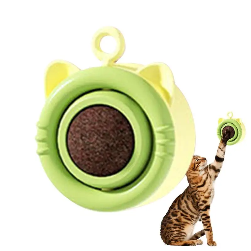 Cat Wall Catnip 360 Rotation Cat Cartoon Catnip Balls Lickable Cats Interactive Toys For Living Room Bedroom Pet Shelter Study