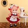 Ob11 Doll Clothes Vintage Maid Outfit Dress Scarf Headwear Set for Obitsu11, GSC, Molly, YMY,1/12 Doll Clothes Doll Accessories 5