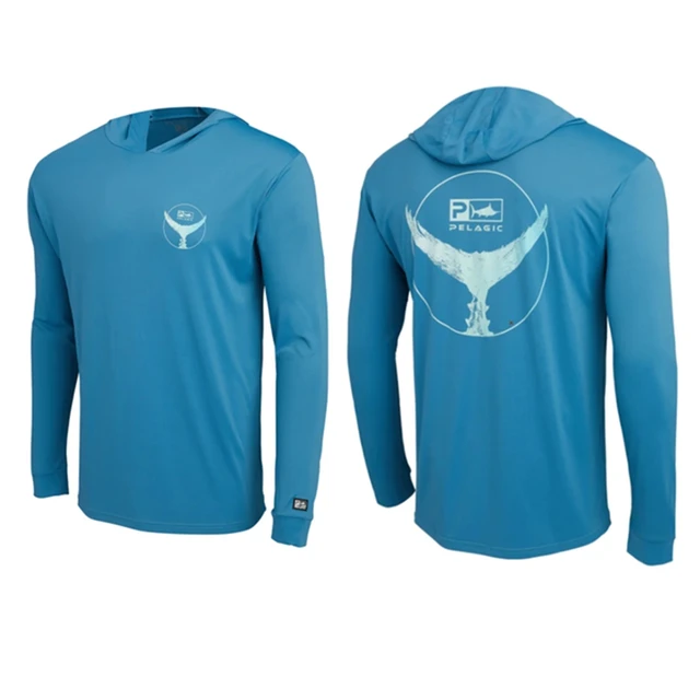 Pelagic Fishing Hooded Shirt UPF 50 Men T-Shirt Long Sleeve Sun UV