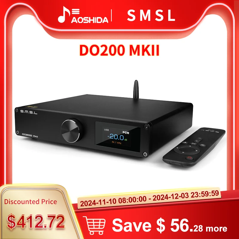 SMSL DO200 MKII Audio DAC ES9068AS*2 XMOS XU316 Bluetooth 5.1 CD  