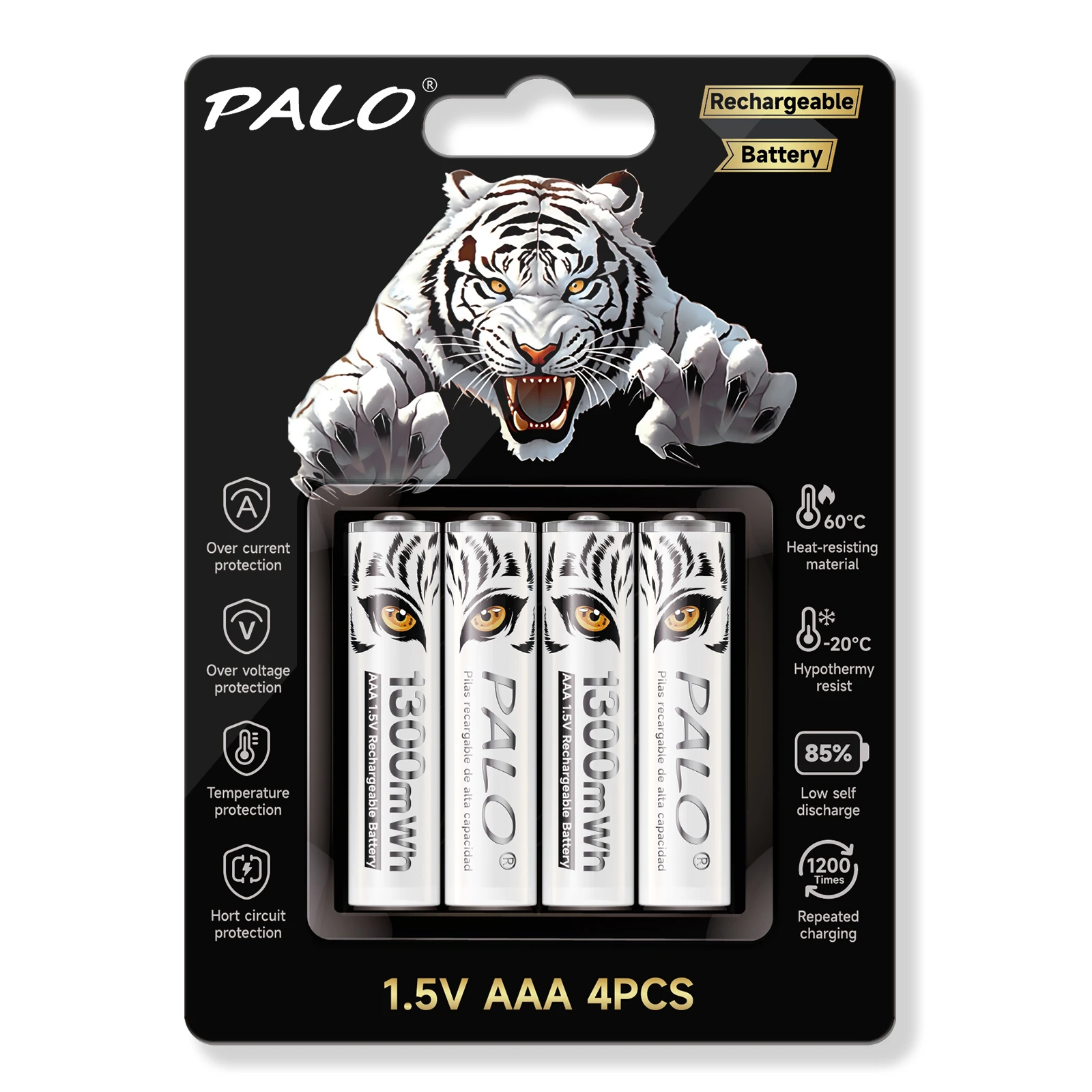 Bateria Li-ion Recarregável Palo Baterias para Câmera Brinquedo Carro Relógios Computador Placa-mãe Aaa 3a 1300mwh 1.5v Aaa - Image 6