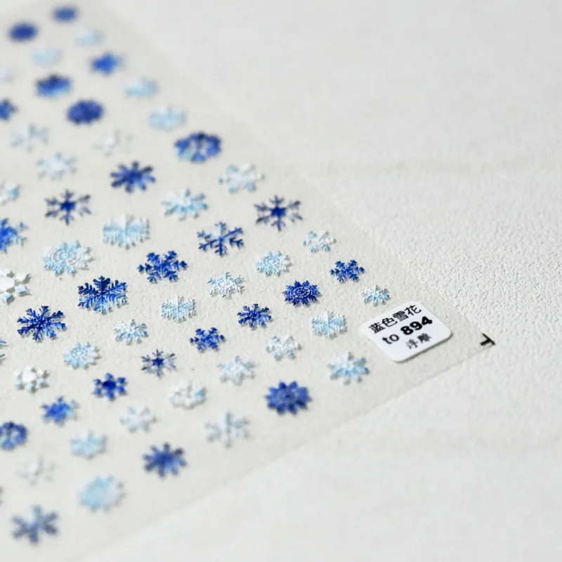 

Tomoni Relief 894 Hot Adhesive Cute Nail Stickers Japanese Stickers 5d Nail Stickers Blue Snowflake