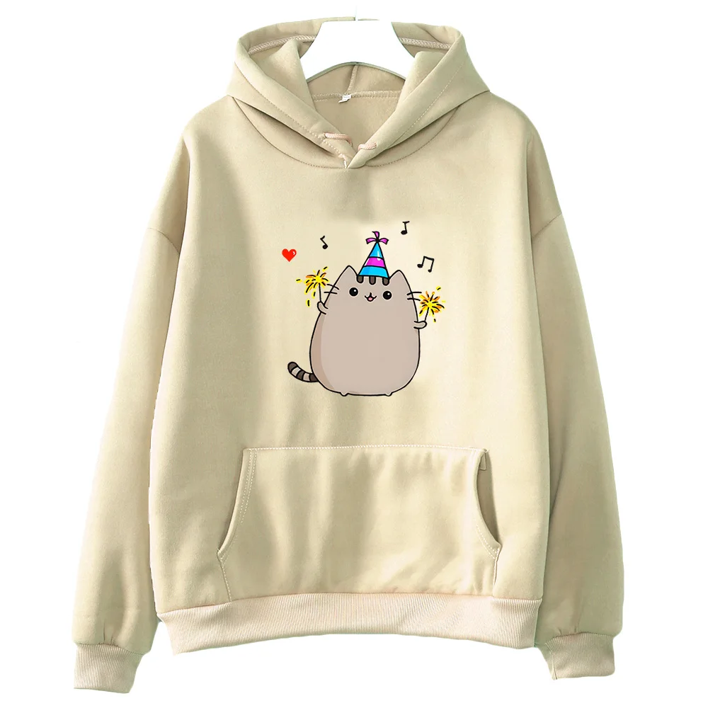 

Happy Pusheenn Cat Graphic Hoodies Autumn/winter Unisex Prevalent Sweatshirt Long Sleeve Casual Pullover Tops Y2k Anime Clothes