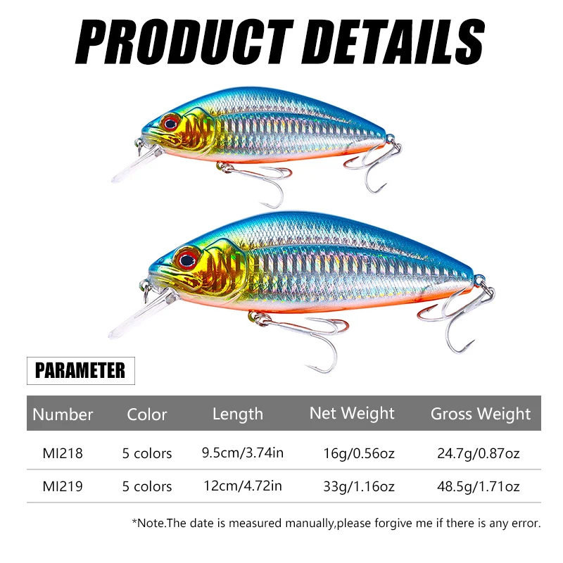 HENGJIA Slow Sinking Jerkbait Minnow Fishing Lure 15G 32G Long Casting  Crankbait Wobbler isca Artificial Bass Pike Bait